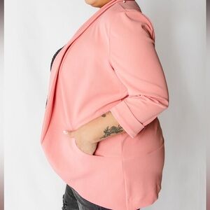 Pepper & Zoe - Plus Size Pocket Blazer - Size 2X - Pink